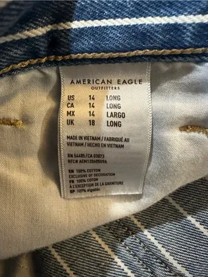 American Eagle Striped Mom Jeans – Distressed – Size 14 Long thumbnail 9