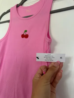 pink cherry beaded tank thumbnail 4