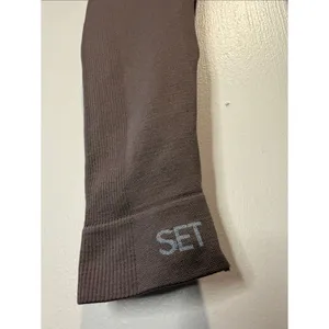 Set Active Sculptflex Ribbed Sides Brown Neutral Workout Leggings Size M thumbnail 5