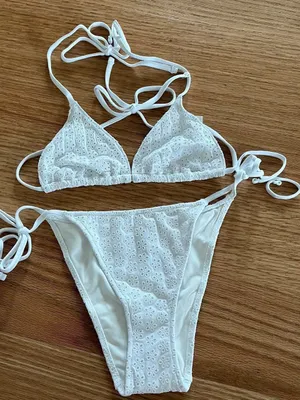 Frankie's Bikinis White Eyelet Triangle Bikini Set thumbnail 1