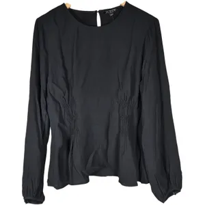 J. Crew Shirred-waist‎ top in viscose crepe Black 10 NWT thumbnail 1