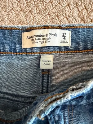 Abercrombie & Fitch Curve Love The Ankle Straight Ultra High Rise 27/4 thumbnail 7