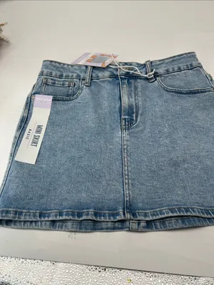 Wax Jean Light Wash Denim Mini Skirt thumbnail 12