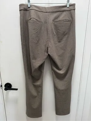 Aritzia Babaton Atelier Beige Brown Houndstooth Pattern Dress Pants Office US 12 thumbnail 3