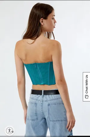 Pacsun Blue/Green Corset Top thumbnail 3