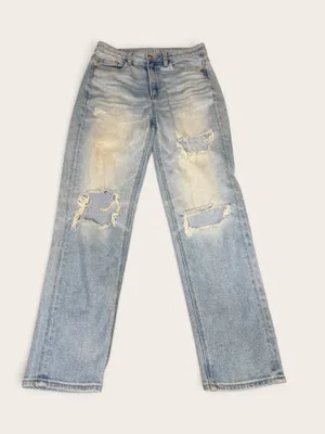 American Eagle Mom Straight Distressed Jeans thumbnail 1