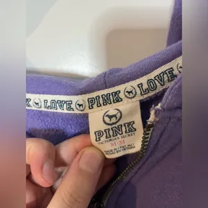 PINK by Victoria’s Secret Y2K Oversized Preppy Pockets Hooded Full Zip Jacket M thumbnail 15