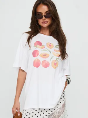 Princess Polly Peach Graphic Tee Shirt thumbnail 2