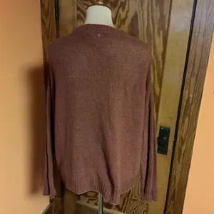 American Eagle Rust Henley Sweater | Lightweight Knit Long Sleeve thumbnail 11
