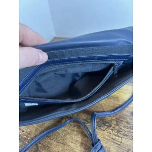 Vintage Navy Blue Shoulder Bag Clutch Purse Korea Snap Closure Retro Handbag Mod thumbnail 5
