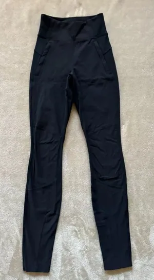 Athleta Womens High Rise‎ Black Leggings Size 0 thumbnail 1