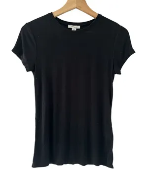 Daily Ritual Black Ribbed Crewneck Tee Soft Stretch Small Minimalist Casual t-sh thumbnail 1