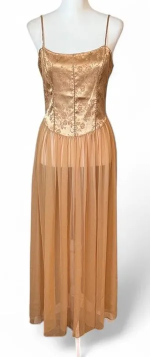 Vintage Victoria’s Secret Gold Maxi Slip thumbnail 1