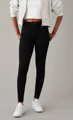 American Eagle Black Hi-Rise Jegging Dream Stretch Size 8 Regular thumbnail 1
