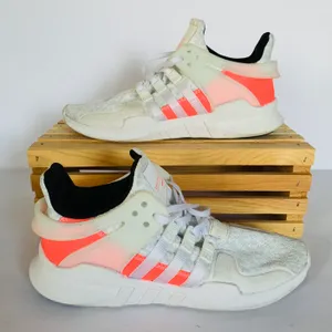 Adidas White/Pink EQT Support ADV White Turbo Training Sneakers thumbnail 1