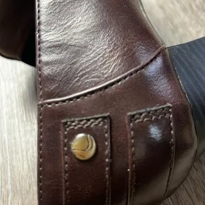 Life Stride Brown Leather Heeled Loafers Size 9 Medium thumbnail 13