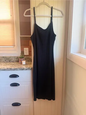 NWOT Say What? Black Ribbed Button-Front Midi Slip Dress Size XL thumbnail 3