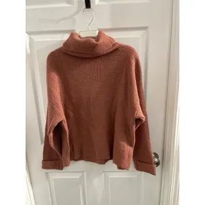 Women's Waffle Knit Turtleneck Sweater Size XL Terracotta thumbnail 3