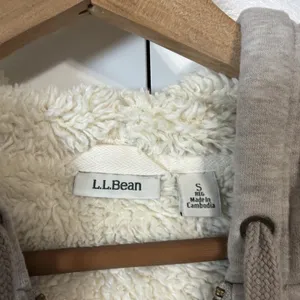 L.L.Bean Full Zip Hoodie Womens Small Gray Sherpa Lined 505468 thumbnail 3