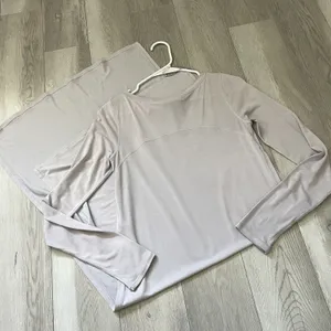 Lululemon Midi Dress seek softness high slit long sleeve womens Purple (size 6) thumbnail 6