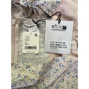 NWT Glamorous Bloom Maternity Ditsy Floral Smocked Straight Leg Jumpsuit Sz XS thumbnail 7
