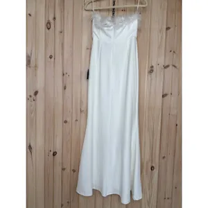 NWT Lulus Extraordinary Glam White Feather Strapless Mermaid Maxi Dress Bride L thumbnail 7