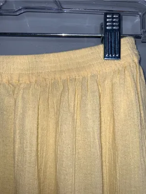 Vintage Two-Twenty Collection Light Yellow Cotton Tiered Midi Skirt S thumbnail 3