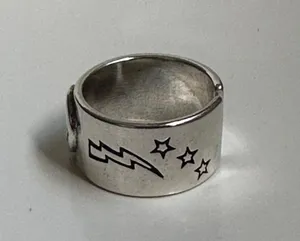 Adjustable Smiley Face Silver Ring thumbnail 4