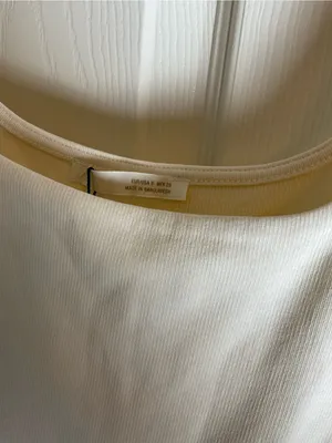 ZARA Cream Ribbed Knit Drop Waist Tiered Ruffle Mini Dress Small Balletcore thumbnail 5
