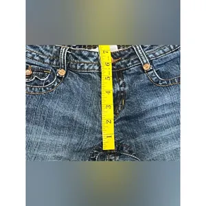 Seven7 Flare Lowrise Jeans Size 26 Iconic "7" branding back pocket thumbnail 7