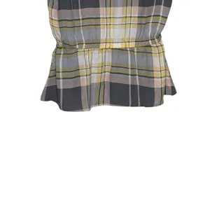 Loft Women Tank Top Semi Sheer V-Neck Plaid Peplum‎ Surplice Wrap Multicolor XS thumbnail 9