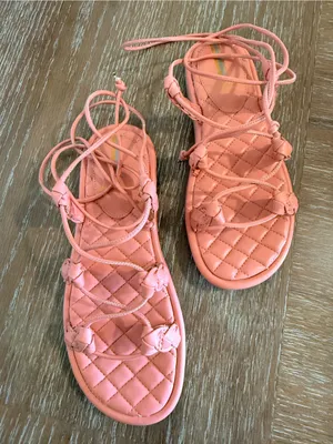 Sam Edelman Coral Quilted Lace-Up Sandals thumbnail 3