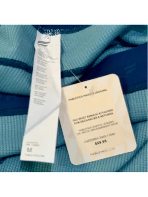 Fabletics Women’s M Waffle Leggings Teal Blue NWT b1 thumbnail 4