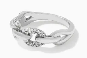 NWT Silver Frozen Chain Ring Size 8 by Stella & Dot, Classic Everyday Ring 💍 thumbnail 2
