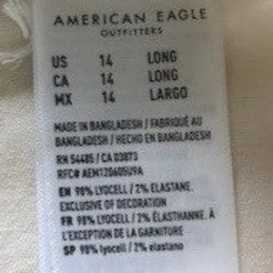 American Eagle Womens Cargo Pants Beige Size 14 Parachute Utility Y2K Drawstring thumbnail 5