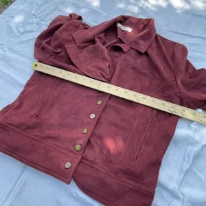 Promesa size M faux suede snap Front burgundy jackets thumbnail 5