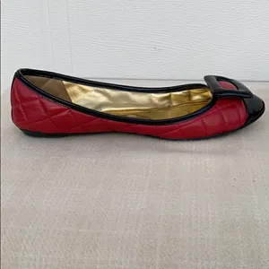 Marc Fisher Red& Black Leather Flats thumbnail 7