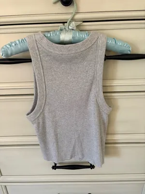 Aerie grey crop tank thumbnail 3