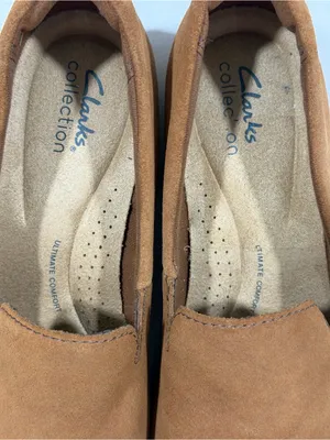Clarks Women's Two-Tone Tan Suede & Leather Slip-On Flats Sz 8 NWOB thumbnail 10