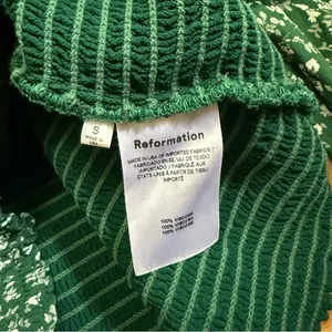 Reformation Pinto Top in Parsley Green Size Small thumbnail 7