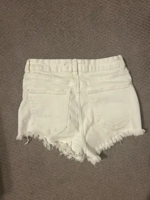 ZARA White Denim Shorts thumbnail 3