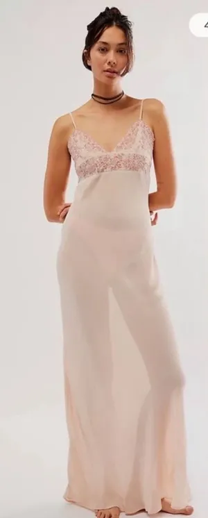 Free People Midnight Magic Maxi Slip dress size small thumbnail 1