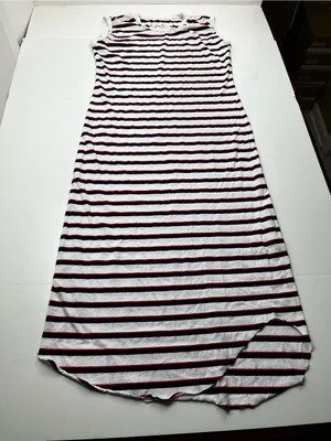 Frank & Eileen Cory Muscle Tee Maxi Dress Red Blue White Striped Crewneck Large thumbnail 3