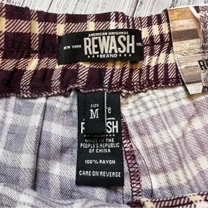 Rewash Burgundy Plaid Fashion Wide Leg Pants. Size Medium. NWT thumbnail 5