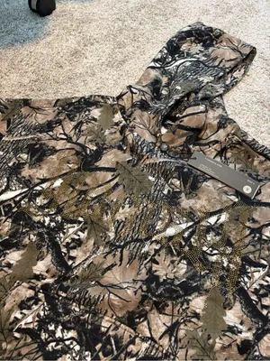 YoungLA Bling Rhinestones Hoodie Green Real Tree Camo Size Small Oversized NEW thumbnail 7