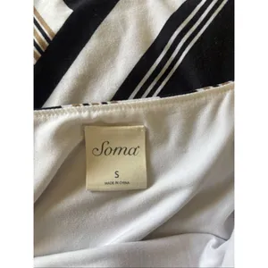 Soma Dress Womens S Midi Square Neck Pockets Sharkbite Hem Diagonal Stripe thumbnail 2
