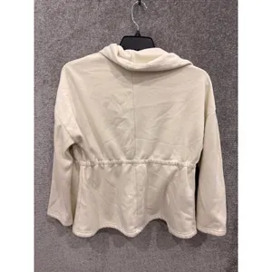 Fabletics Womens Jacket XS Cream Hooded Cinched Waist Fleece Lined OW1723541 thumbnail 6