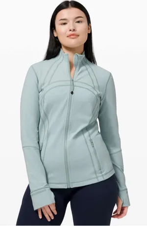 Lululemon Define Jacket in Hazy Jade Full Zip Size 12 Light Blue Green Active thumbnail 1