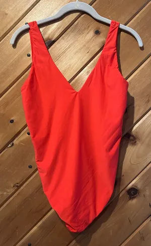 Aerie SMOOTHEZ plunge bright red bodysuit thumbnail 1