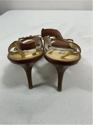 Womans Excellent Condition Michael Kors Sling Back Stiletto Heels 10 M Brown thumbnail 5